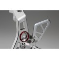 AELLA Riding Step Kit (Rearsets) for the Ducati Supersport 939 / 950 - Silver/Black