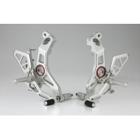 AELLA Riding Step Kit (Rearsets) for the Ducati Supersport 939 / 950 - Silver/Black