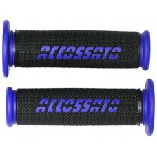Accossato Couple of Racing Grips in Black Color with Colored Logo