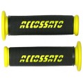 Accossato Couple of Racing Grips in Black Color with Colored Logo Accossato Couple of Racing Grips in Black Color with Colored Logo