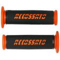 Accossato Couple of Racing Grips in Black Color with Colored Logo Accossato Couple of Racing Grips in Black Color with Colored Logo
