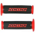 Accossato Couple of Racing Grips in Black Color with Colored Logo Accossato Couple of Racing Grips in Black Color with Colored Logo