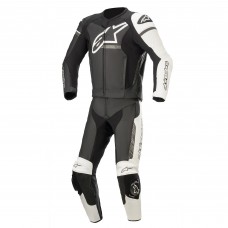 Alpinestars GP Force Phantom Leather Suit 2PC - Black/White/Red Fluo