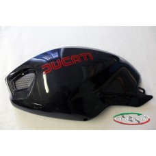 CARBONVANI - DUCATI MONSTER M1100 / M796 / M696 CARBON FIBER LH FUEL TANK SIDE PANEL WITH FRAME AND MESH - OLD LOGO