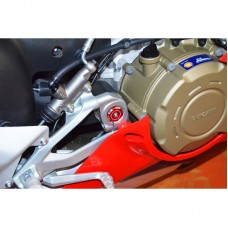 Ducabike Contrast Cut Billet Swingarm Pivot (main frame) Caps for the Ducati Panigale / Streetfighter V4 / S / R / Speciale
