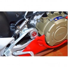 DBK Special Parts (Ducabike) Contrast Cut Billet Swingarm Pivot (main frame) Caps for the Ducati Panigale / Streetfighter V4 / S / R / Speciale DBK Special Parts (Ducabike) Contrast Cut Billet Swingarm Pivot (main frame) Caps for the Ducati Panigale / Streetfighter V4 / S / R / Speciale
