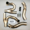 Hindle Exhaust for Yamaha Vmax (09-15) Dual Slipon Adapter with Evolution Satin Stainless Mufflers