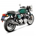 Leo Vince Classic Racer Stainless Steel | 2 Slip-On Exhaust For Triumph Thruxton Water Cooled '16-18 Leo Vince Classic Racer Stainless Steel | 2 Slip-On Exhaust For Triumph Thruxton Water Cooled '16-18