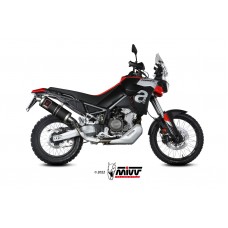 MIVV Slip-on, Dakar Black Stainless Steel, Standard Exhaust For Aprilia Tuareg 660 2022-2023