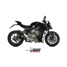 MIVV 2 Slip-on, X-M1 Black, Standard Exhaust For Ducati Streetfighter V4 2020-2021
