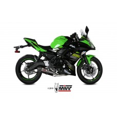 MIVV Full System 2x1, Oval Carbon, Standard Exhaust For Kawasaki Ninja 650 / Z650 2017-2022