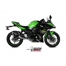 MIVV Full System 2x1, GPpro Black, Alto/High up Exhaust For Kawasaki Ninja 650 / Z650 2017-2022 MIVV Full System 2x1, GPpro Black, Alto/High up Exhaust For Kawasaki Ninja 650 / Z650 2017-2022