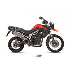 MIVV Slip-on, Oval Titan, Standard Exhaust For Triumph Tiger 800 XC / XR / XRx / XCx 2011-2016