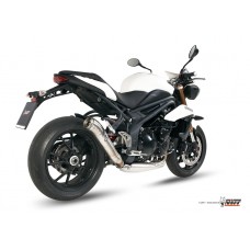 MIVV Slip-on, Ghibli Stainless Steel, Low Down Exhaust For Triumph Speed Triple 1050 2011-2015