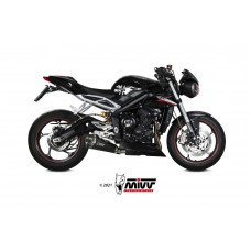 MIVV Slip-on, Delta Race Black, Standard Exhaust For Triumph Street Triple 765 R/S/RS 2017-2022