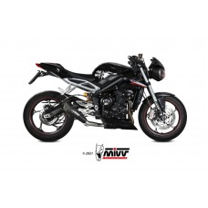 MIVV Slip-on, X-M5 Black, Standard Exhaust For Triumph Street Triple 765 R/S/RS 2017-2022