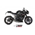 MIVV Slip-on, X-M5 Black, Standard Exhaust For Triumph Speed Triple R / S / RS 2018-2020
