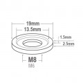 Proti Titanium Universal Washer M8WS-TI Proti Titanium Universal Washer M8WS-TI