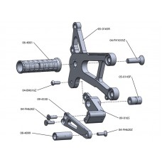 WOODCRAFT Kawasaki ZX-10R (06-10) Complete Rearset Kit W/Shift & Brake Pedals  Black