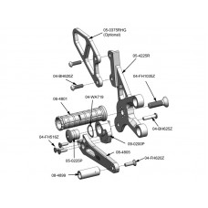 Woodcraft Suzuki SV650 (03-11) Complete GP Rearset Kit with Pedals Black