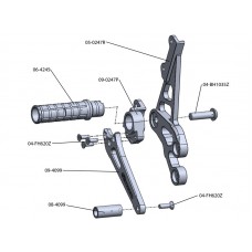 Woodcraft Suzuki GSX-R600 / GSX-R750 (06-10) Black - Complete Rearset Kit with Shift and Brake Pedals