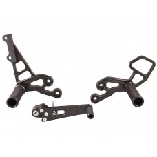 WOODCRAFT Suzuki GSX-R600 / GSX-R750 (06-10) Rearset Kit - with Shift Pedal Black