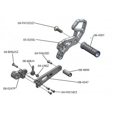 WOODCRAFT Suzuki GSX-R1000 (09-16) GSX-R600 / GSX-R750 (2011+) Black - Complete Rearset Kit W/Shift & Brake Pedals