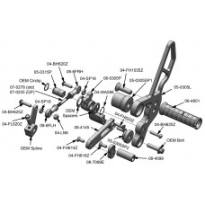 WOODCRAFT Honda Grom Full Rearset Kit with Pedals