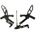 WOODCRAFT Honda CBR500 / CB500F (13-15) Complete Adjustable Rearset Kit w/Pedals Standard Shift Black WOODCRAFT Honda CBR500 / CB500F (13-15) Complete Adjustable Rearset Kit w/Pedals Standard Shift Black