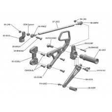 WOODCRAFT Honda CBR600RR (07+) Complete Rearsets Kitwith Pedals Black