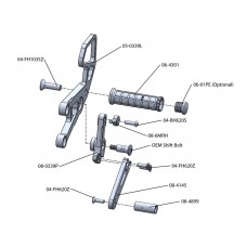 WOODCRAFT Honda CBR1000RR (08-16) Rearsets Black with Shift Pedal WOODCRAFT Honda CBR1000RR (08-16) Rearsets Black with Shift Pedal