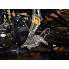 WOODCRAFT Yamaha FZ-07 (MT-07) and XSR700 Complete Standard or GP Shift Adjustable Rear Set Kit with Pedals