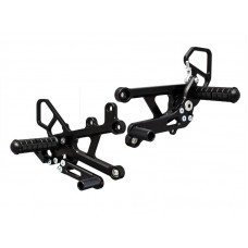 WOODCRAFT Yamaha R6 (2017+) Complete Rear Set Kit  Standard Shift  BLACK - WILL ALSO FIT 2006-16 MODELS
