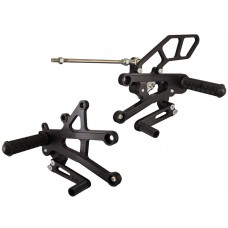 WOODCRAFT Triumph 675 06-12 Kit  GP Shift  Complete with Shift and Brake Pedals  Black (Brake Heel Guard Optional)
