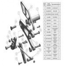WOODCRAFT Triumph 675 06-12 Rearset Kit  STD Shift Complete With Shift and Brake Pedals  BLACK
