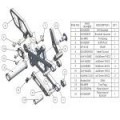 WOODCRAFT Triumph 675 06-12 Rearset Kit  STD Shift Complete With Shift and Brake Pedals  BLACK