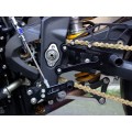 WOODCRAFT Triumph Daytona 675 (13-18) Complete Rearset Kit  GP Shift with Shift and Brake Pedals  BLACK - for use without a quickshifter - RACE USE ONLY