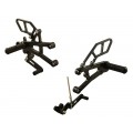 WOODCRAFT Triumph Daytona 675 (13-18) Complete Rearset Kit GP Shift with Shift and Brake Pedals BLACK - for use without a quickshifter - RACE USE ONLY WOODCRAFT Triumph Daytona 675 (13-18) Complete Rearset Kit GP Shift with Shift and Brake Pedals BLACK - for use without a quickshifter - RACE USE ONLY