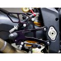 WOODCRAFT Triumph 06-12  Daytona 675 / R  Street Triple Rearset Kit  GP Shift  RACE USE ONLY - Complete with Shift and Brake Pedals  BLACK