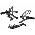 WOODCRAFT Triumph 06-12  Daytona 675 / R  Street Triple Rearset Kit  GP Shift  RACE USE ONLY - Complete with Shift and Brake Pedals  BLACK