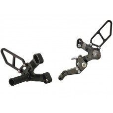 WOODCRAFT Ducati 1198SP (2011) 848 Evo (11-13) Rearset Kit  Black  w/ GP Shift Pedal (Factory Quick Shifter)