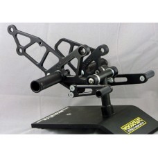 WOODCRAFT Kawasaki Ninja 250 (EX250) (88-07) Rearset Kit Complete w/Pedals  Black