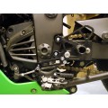 WOODCRAFT Kawasaki Ninja 250R (EX250) (08-12) Black Eccentric Complete Rearset w/shift and Brake Pedals WOODCRAFT Kawasaki Ninja 250R (EX250) (08-12) Black Eccentric Complete Rearset w/shift and Brake Pedals