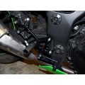 WOODCRAFT Kawasaki Ninja 250R (EX250) (08-12) Black Eccentric Complete Rearset w/shift and Brake Pedals WOODCRAFT Kawasaki Ninja 250R (EX250) (08-12) Black Eccentric Complete Rearset w/shift and Brake Pedals