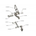 WOODCRAFT Ducati 848 /1098 / 1198 / 848 EVO Black Complete Rearset Kit with Pedals WOODCRAFT Ducati 848 /1098 / 1198 / 848 EVO Black Complete Rearset Kit with Pedals