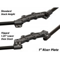 WOODCRAFT Ducati Monster 696/796/1100 Clipon Riser Adapter Plate w/Long Black Bars WOODCRAFT Ducati Monster 696/796/1100 Clipon Riser Adapter Plate w/Long Black Bars