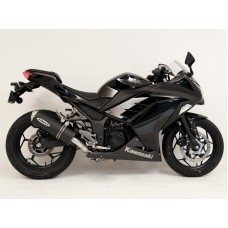 Hindle Exhaust for Kawasaki Ninja 300 (13+)  with Evolution Carbon Fiber Muffler w/ Carbon Tip