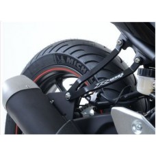 R&G Racing Exhaust Hanger & left hand footrest blanking plate (kit)  Black  Yamaha YZF-R25 / YZF-R3