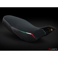LUIMOTO TEAM ITALIA SUEDE Seat Cover for the DUCATI Hypermotard 1100 /796 (07-12) - Fits OEM Seat