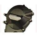 WOODCRAFT Yamaha FZ-09 (MT-09), FJ-09 Tracer, and XSR900 RHS Clutch Cover Protector Assembly Black  with Rubber Pad and Skid Plate Kit